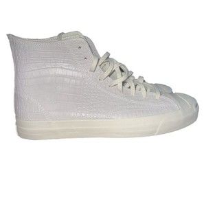 Converse shoes Mens Jack Purcell Pro White Leather Lace Up Sneaker hi tops